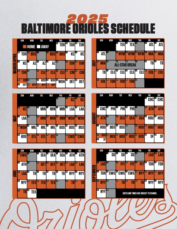 Orioles Announce 2025 Schedule Blog