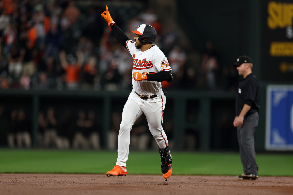 Adley Rutschman of the Baltimore Orioles takes a swing during a News  Photo - Getty Images