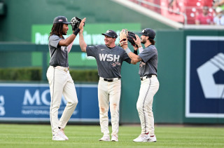 Wood, Young and Crews celebrate win