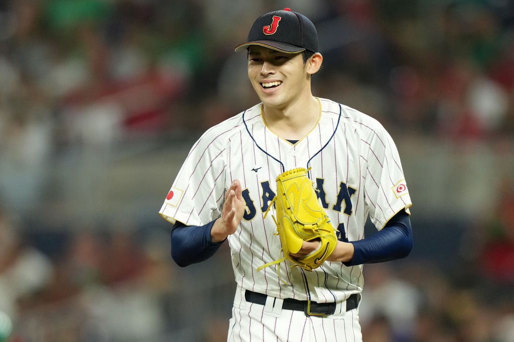 Roki Sasaki during the World Baseball Classic