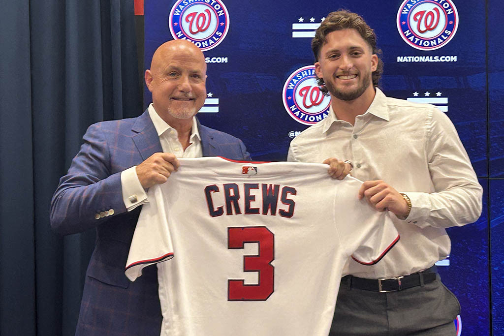No. 2 MLB draft pick Dylan Crews joins Washington Nationals with