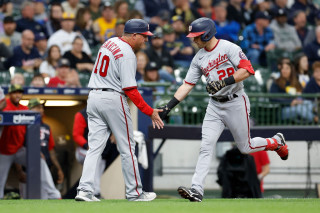 Lane Thomas home run trot gray